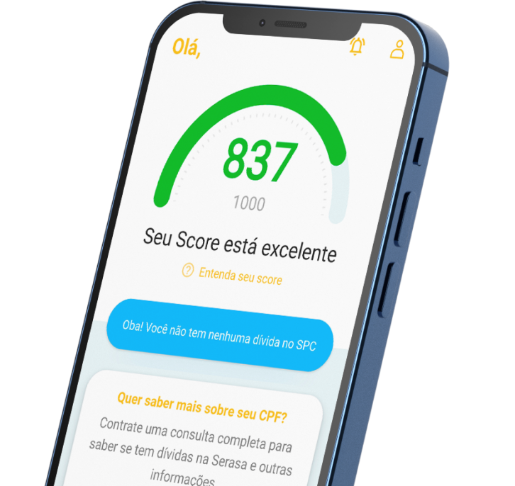 Smarthphone com gráficos do SPC Score